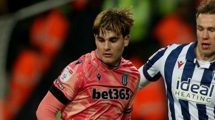 Stoke forward Nathan Lowe in action against West Brom.