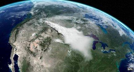 Yellowstone ash plume