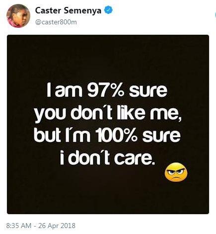 Caster Semenya tweet