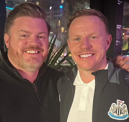 Brothers Ross and Simon Weatherstone after Newcastle United's victory over Liverpool in the League Cup final at Wembley