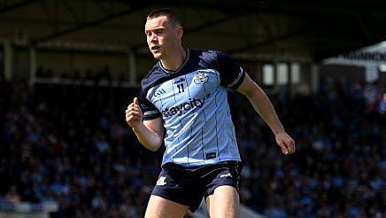 Con O'Callaghan celebrates his penalty goal against Cavan 