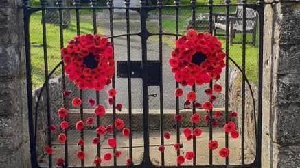 Two large crochet poppies