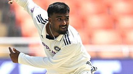 Manav Suthar in bowling action in his India Test debut against Afghanistan last week and he has joined Warwickshire on a short-term deal.