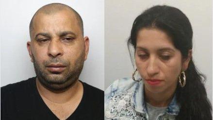 Police custody shots of Costel Tambac and Marianna Iova