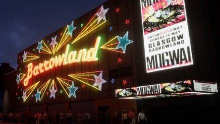 An artist impression of the Barrowland's front façade with the proposed LED display to the right. 