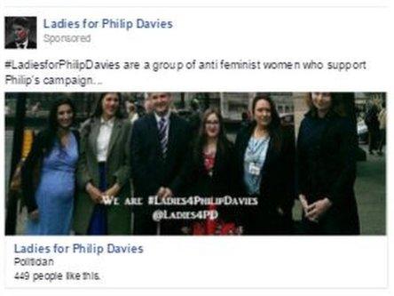 Advert from Ladies for Philip Davies