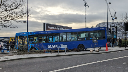 Crashed bus, Birmingham