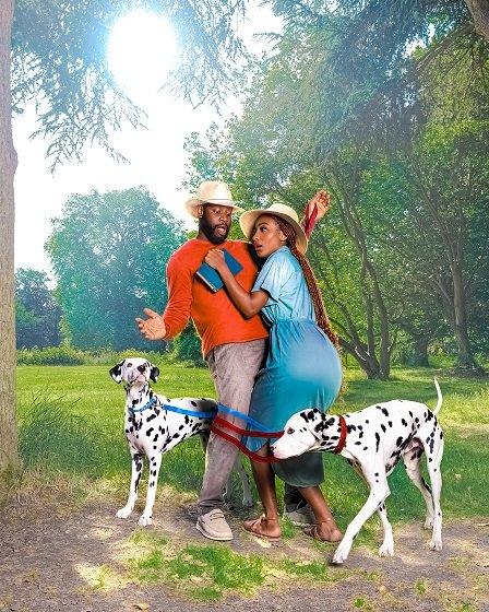 Dalmatians and owners in Regent's Park