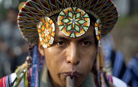 Member of the Inga ethnic group participates in a Festival of the Sun