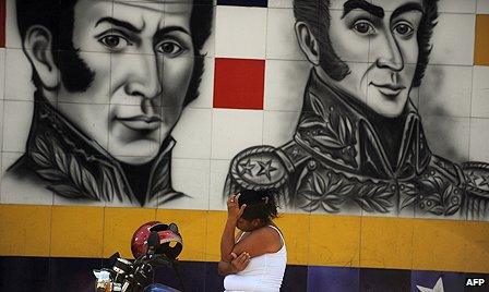 Graffiti depicting Simon Bolivar