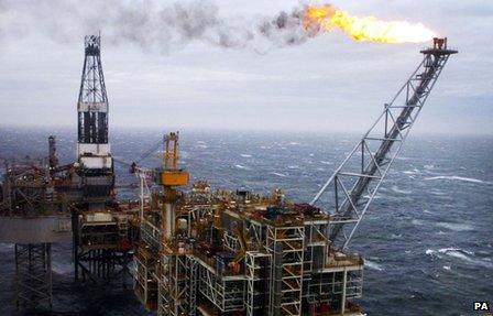 An oil rig in the North sea