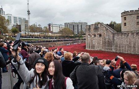 Crowds at the Tower of London