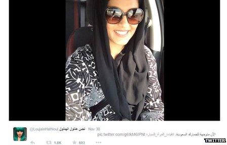 Lujain Al Hathlool posted a picture of her on twitter driving