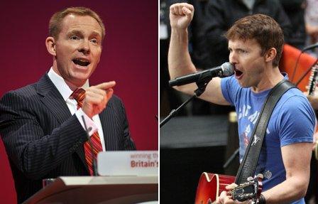 Composite image showing Chris Bryant and James Blunt