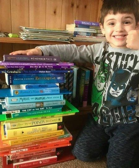 Colin found a way to celebrate his love of books AND rainbows in one go!