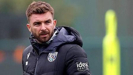 James Morrison watches on during a training session for West Bromwich Albion