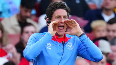 Brentford set-piece coach Keith Andrews during the Premier League match with Arsenal at Emirates Stadium on 12 April, 2025