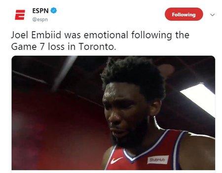 Joel Embiid crying