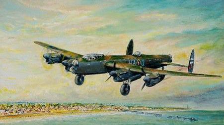 A painting of the Lancaster Bomber B1, LM258