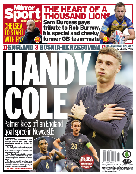 The back page of the Mirror