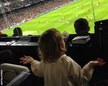 Anita Lovren's picture of her daughter at the Bernabeu