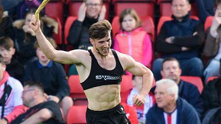 Ryan Longman celebrates after scoring
