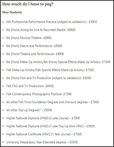 Fake university fees