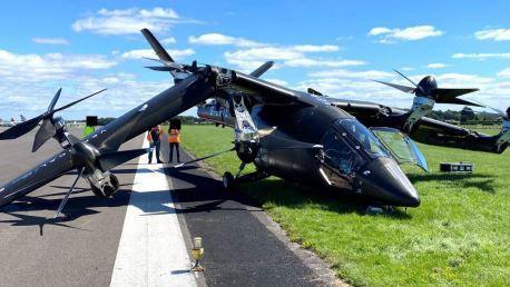 The black aircraft after it had crashed