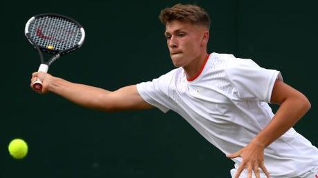 James Story competing at 2019 Junior Wimbledon