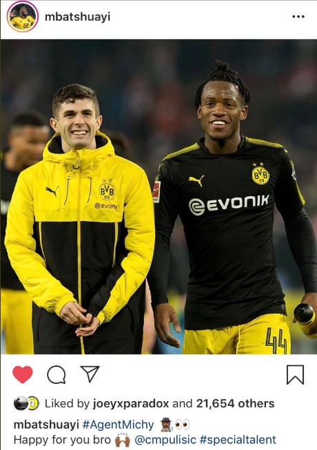 Michy Batshuayi posted on Instagram