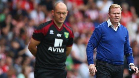 Norwich manager Alex Neil and Southampton manager Ronald Koeman