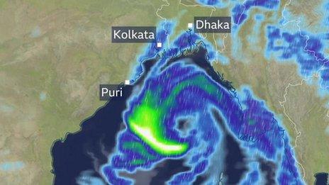 Forecast heavy rain in Bay of Bengal