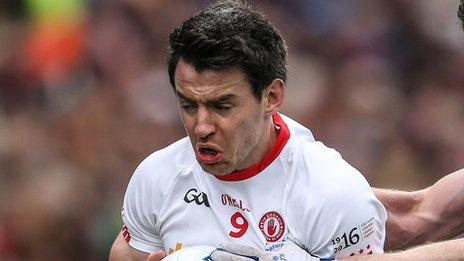 Mattie Donnelly won a first Tyrone Senior Football Championship medal with his club Trillick in 2015