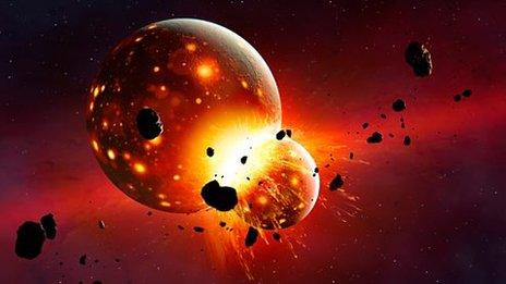 Planet crashes into early Earth