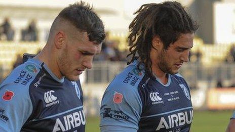 Cardiff Blues were dejected after defeat in Parma