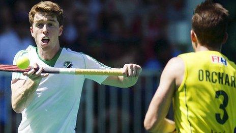 Stephen Dowds in action for Ireland against Australia