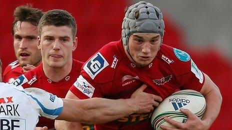 Jonathan Davies takes on Exeter in 2012