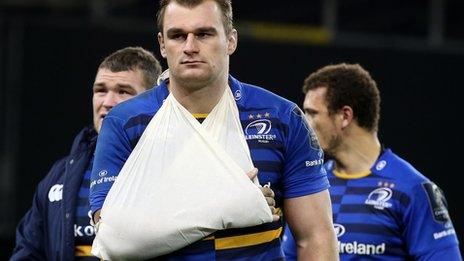 Ruddock broke the arm while playing for Leinster in December