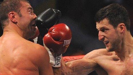 Carl Froch (right) in action against Lucian Bute