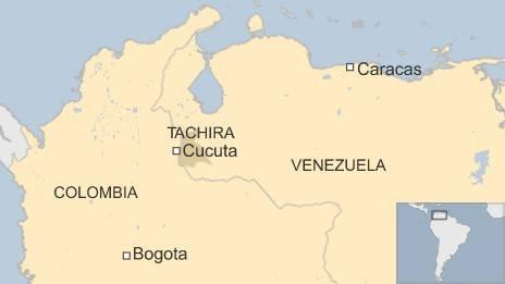 Map of Colombia and Venezuela