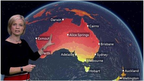 Heat map of Australia