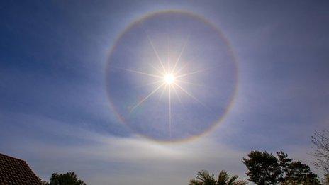 Colourful ring around the sun