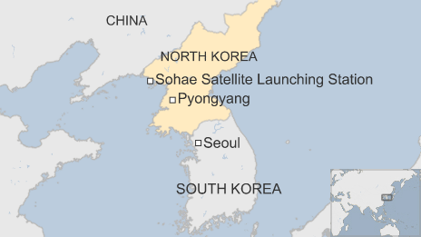 Map of North Korea showing location of Sohae Satellite Launching Station