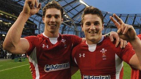 George North and Jonathan Davies