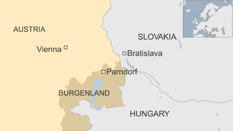 Map showing location of Parndorf