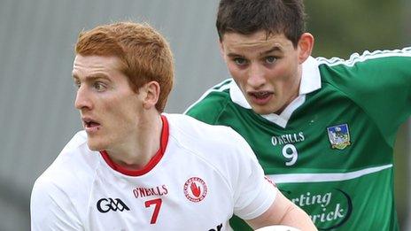 Peter Harte of Tyrone and Gearoid Hegarty of Limerick