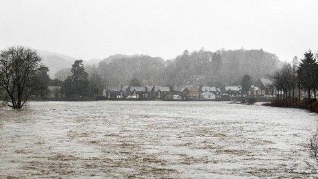 Severe floods in the Lledr Valley, Conwy