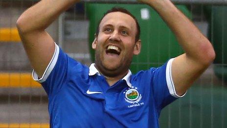 Guy Bates scored his first goal for Linfield