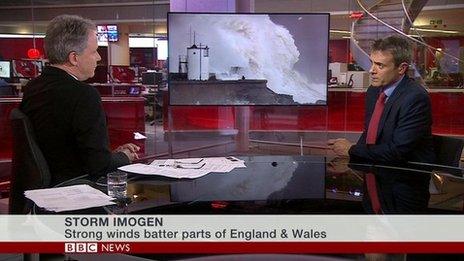 BBC Weather's John Hammond talks to BBC News about Storm Imogen,