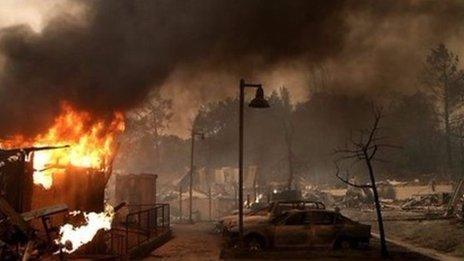 Fires rage across northern California